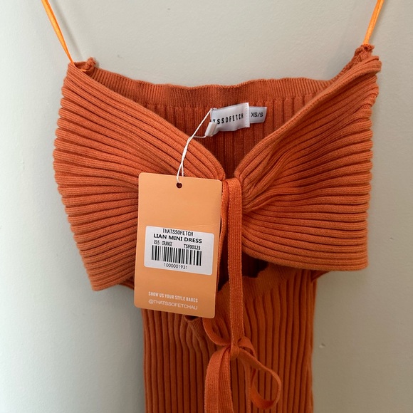 ORANGE CUTOUT MINI DRESS - Picture 6 of 8